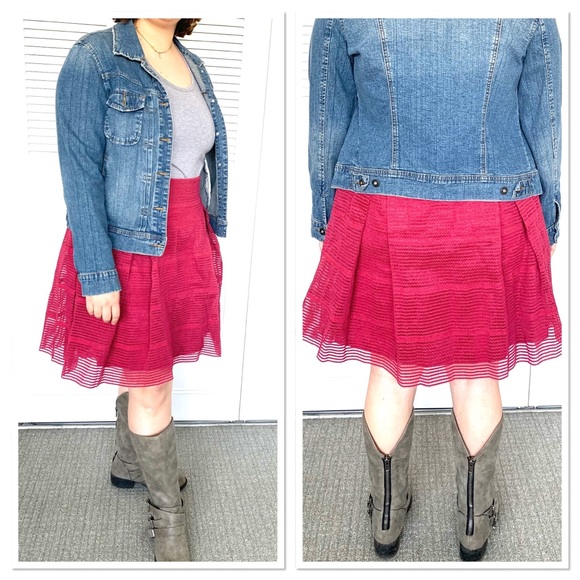 Torrid Striped Sheer Lace Flared Skirt - Picture 5 of 8